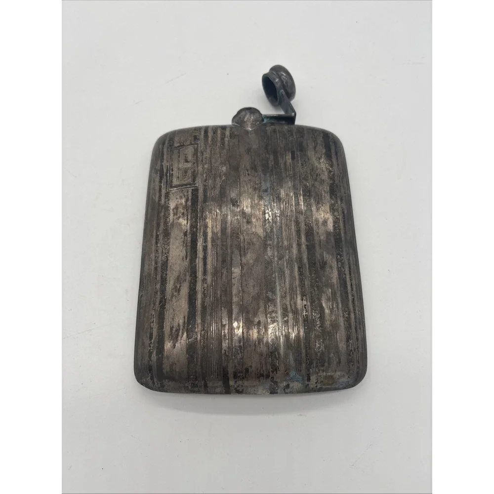 Vintage Silver Plated Hip Flask Ribbed Art Deco Style 7.5